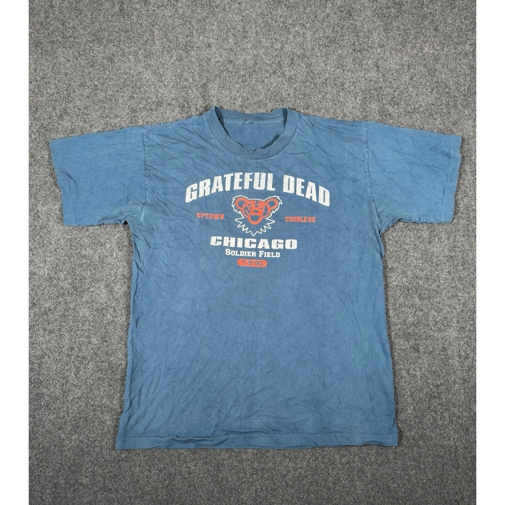 Vtg Grateful Dead Chicago Soldier Field Shirt Liquid Blue Medium Single Stitch